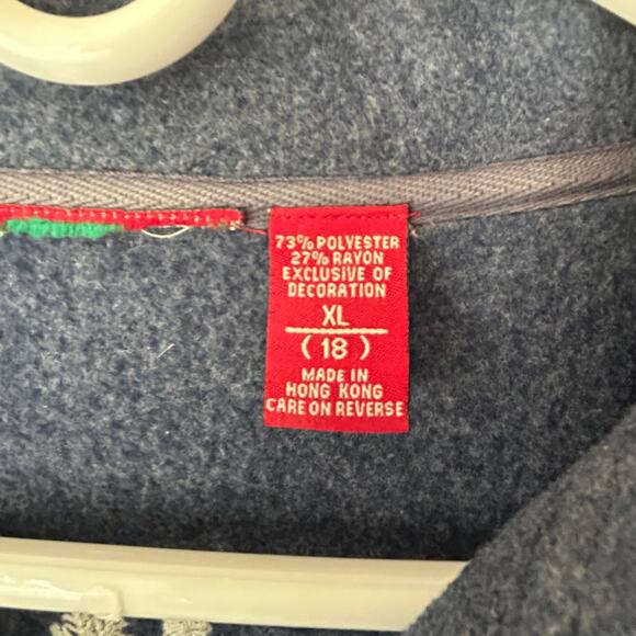 Christmas teddy bear full zip fleece shirt ugly sweater embroidered holiday XL - Picture 11 of 11